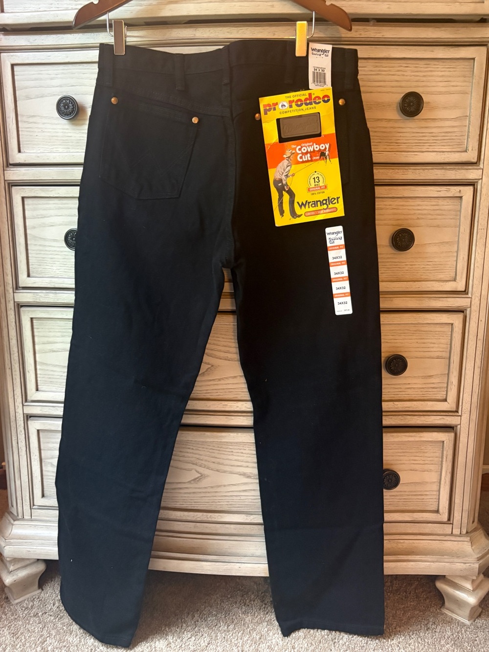 NWT Wrangler ProRodeo Cowboy Cut Jeans Black 13MWZ 34x32 Western Denim Men’s